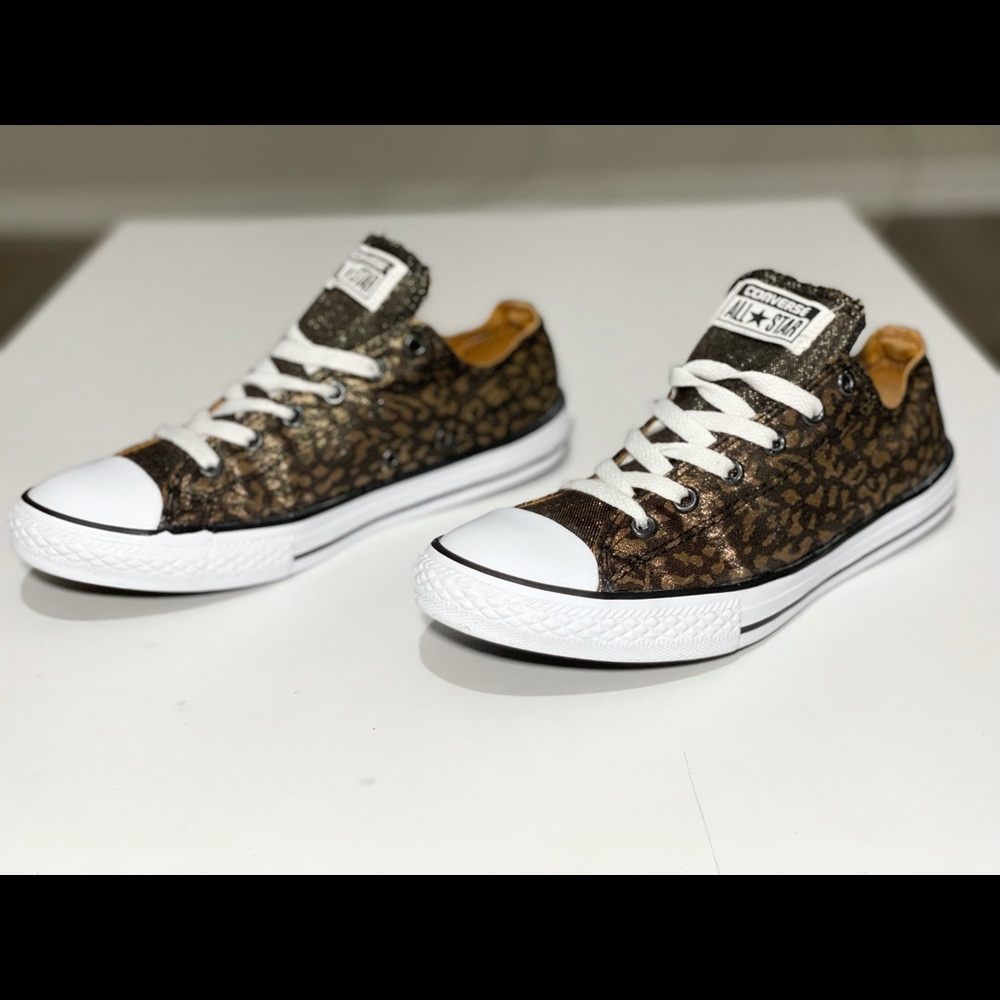CONVERSE CT OX All Star Black Metallic Bling Sneakers New 640469F Women Size 6.5